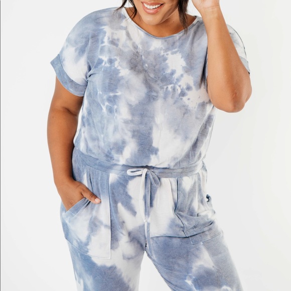Tie Dye Blues Jumpsuit - Picture 2 of 6